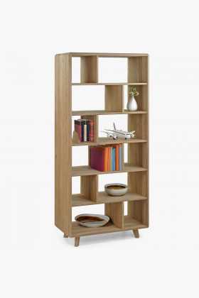 Dubový regál v farbe dub biely na nožičkách